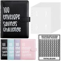 ‌100 Envelopes Money Saving Challenge Binder | A5 Budget Planner Book with Cash Envelopes | Savings Tracker, Durable & Port...