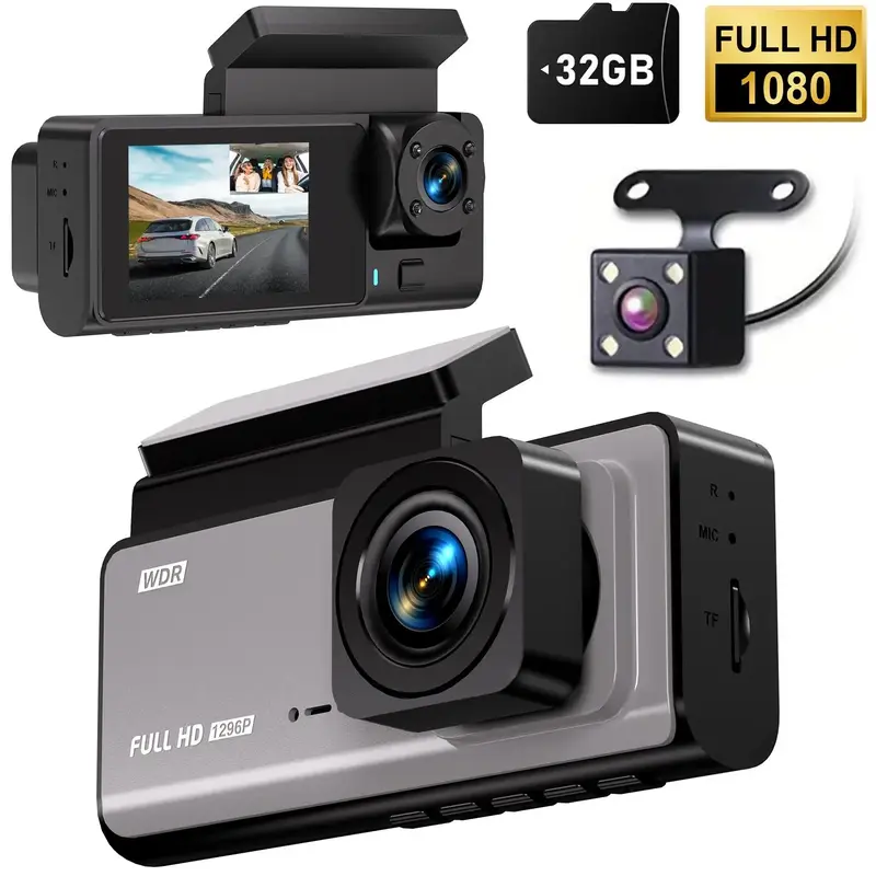 Front Dash Cam, Car DVR with 1080P Camera, Car Recorder with Super Capacitor, Support Parking Mode, Circular Recording, 170°...