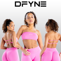 DFYNE 3-Piece Impact Set – Backless Bandeau Top, Scrunch Shorts & Sculpting Leggings for the Ultimate Snatched Look!