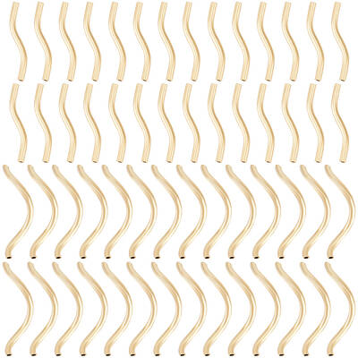 60Pcs 2 Style Brass Tube Beads