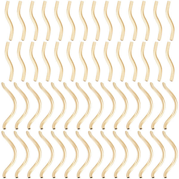 60Pcs 2 Style Brass Tube Beads