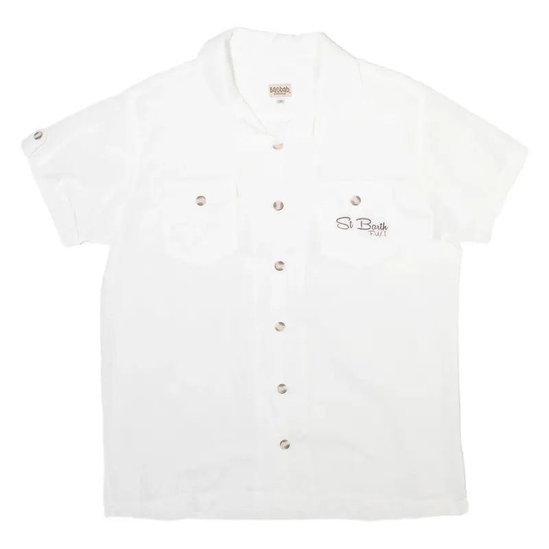 Baobab COMPANY Mens Plain Shirt White XS