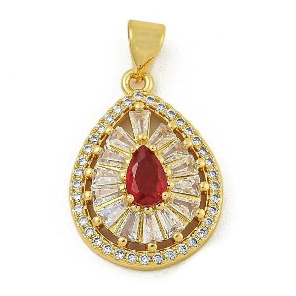 Rack Plating Brass Pave Cubic Zirconia Pendants