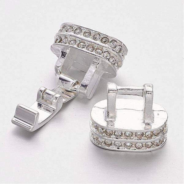 Alloy Crystal Rhinestone Fold Over Clasps