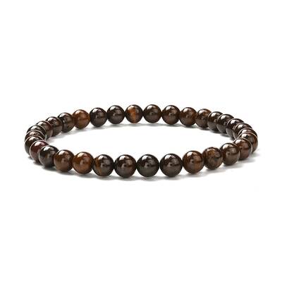 6mm Natural Australian Boulder Opal Round Beads Stretch Bracelet for Men Women