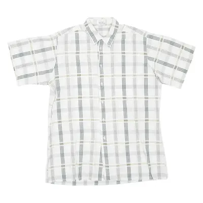 Mens Shirt White Check L