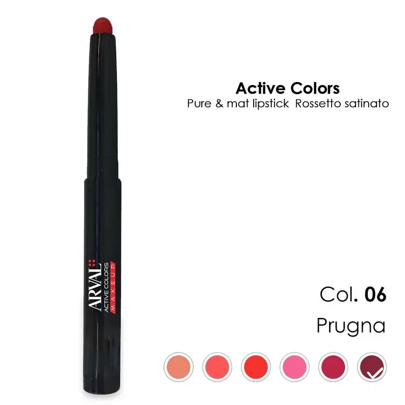 ARVAL Pure & mat lipstick n. 06 - plum satin lipstick - pencil