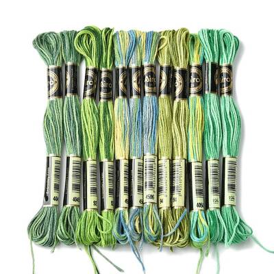 12 Skeins 6 Colors 6-Ply Polyester Embroidery Floss