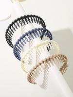 Solid Wave Design Hair Hoop with Teeth, Casual Versatile Hair Accessories for Women & Girls, Minimalist Headwear Suitable for...
