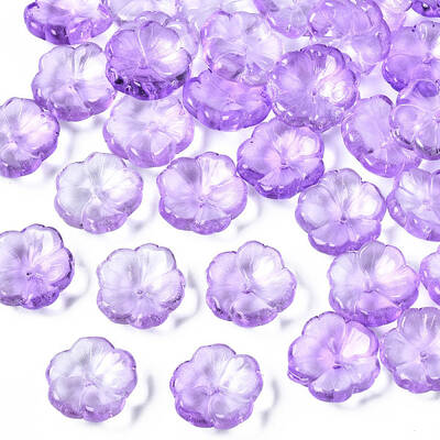 Transparent Spray Painted Glass Beads