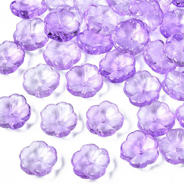 Transparent Spray Painted Glass Beads