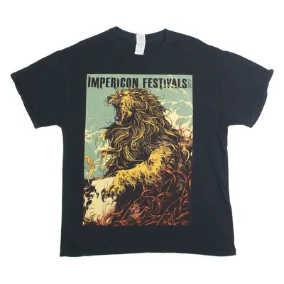 GILDAN Impericon Festivals 2017 Mens Band T-Shirt Black Crew Neck L