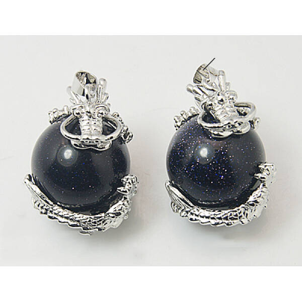 Synthetic Blue Goldstone Pendants