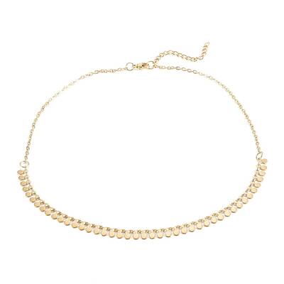 PVD Vacuum Plating 304 Stainless Steel Flat Round Pendant Necklaces