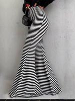 Women's Striped Print Flare Leg Pants, Casual Comfy High Waist Trousers for Daily Wear, Ladies Bottoms for All Seasons