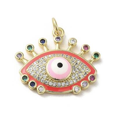 Brass Micro Pave Cubic Zirconia Pendants