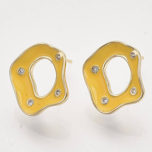 Brass Micro Pave Cubic Zirconia Stud Earring Findings