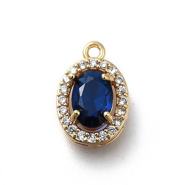 Brass Micro Pave Cubic Zirconia Pendants