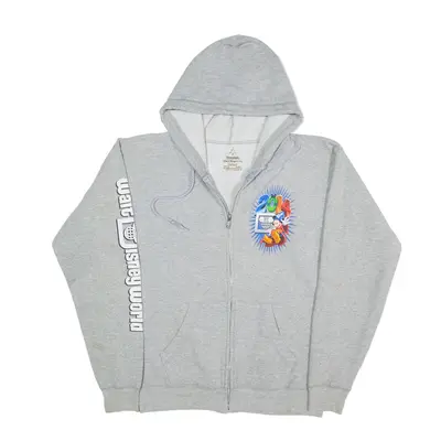 DISNEY Mickey Mouse Hoodie Grey Full Zip Mens S