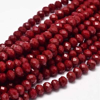 Faceted Rondelle Glass Beads Strands