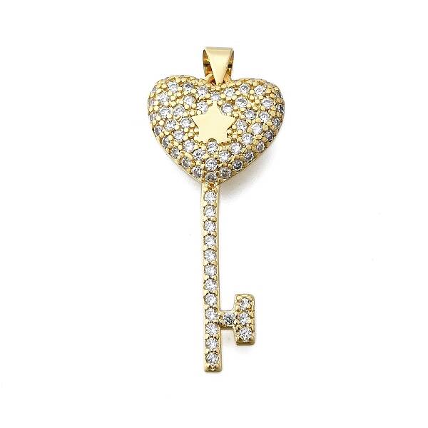 Brass Micro Pave Clear Cubic Zirconia Pendants