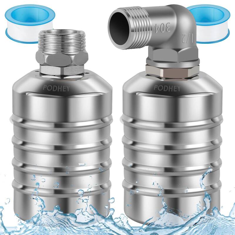PoDhey 2 Counts Water Level Control Float Valve 304 Stainless Steel Fully Automatic Mini Floating Ball Valve Auto Shut O