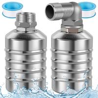 PoDhey 2 Counts Water Level Control Float Valve 304 Stainless Steel Fully Automatic Mini Floating Ball Valve Auto Shut Off Wa...