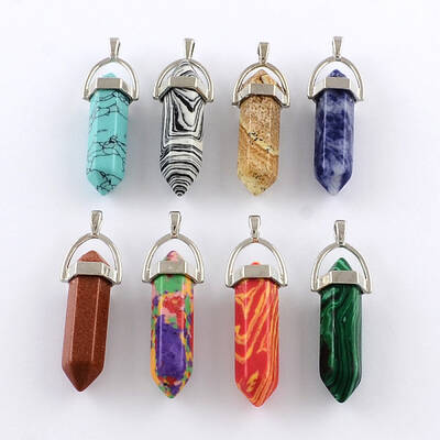 Mixed Stone Pendants with Alloy Findings