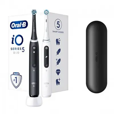 Oral B Spazzolino Elettrico Io Series 5 Nero Opaco + Bianco Opaco Duo Pack