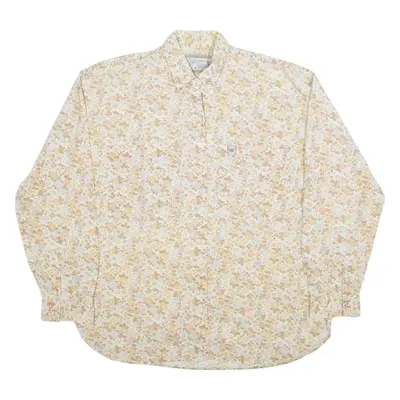 ASHANTI PARIS Shirt Beige Floral Long Sleeve Womens L