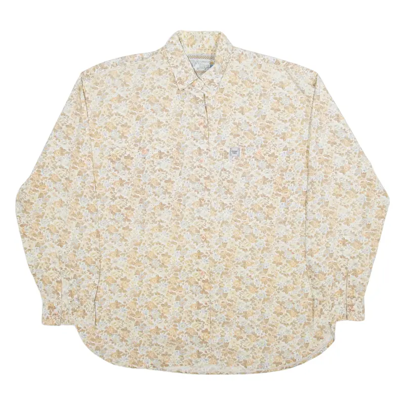 ASHANTI PARIS Shirt Beige Floral Long Sleeve Womens L