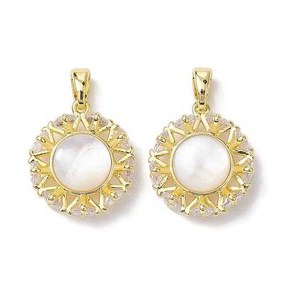 Rack Plating Brass Pave Clear Cubic Zirconia Pendants