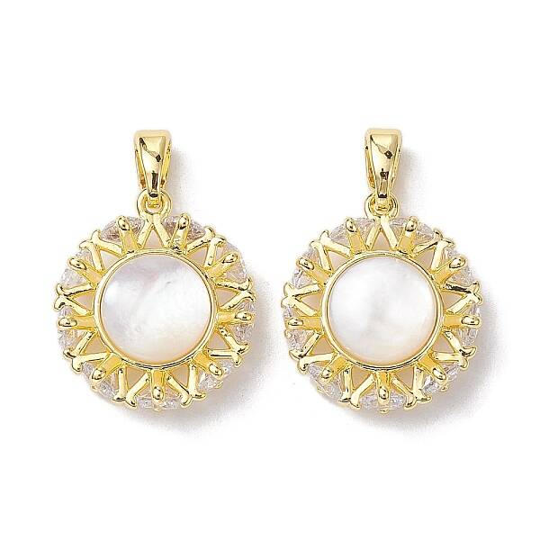 Rack Plating Brass Pave Clear Cubic Zirconia Pendants