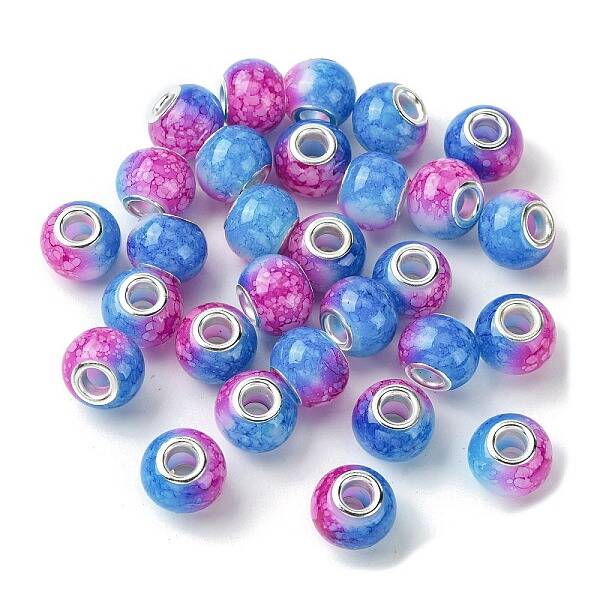 Two Tone Glass European Beads