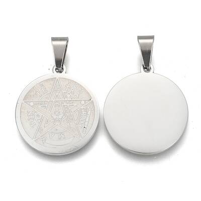 Tarnish Resistant Religion 304 Stainless Steel Flat Round