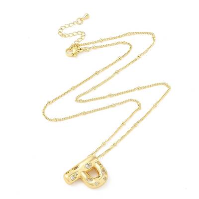 Brass Micro Pave Clear Cubic Zirconia Pendant Necklaces