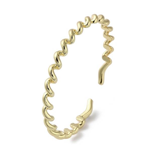Rack Plating Brass Twist Spiral Cuff Bangles