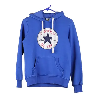 Age 13-14 Converse Spellout Hoodie - XL Blue Cotton Blend | Size: x-large