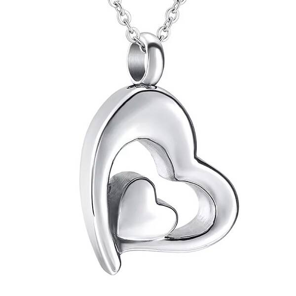 Stainless Steel Heart Pendant Urn Ashes Necklaces