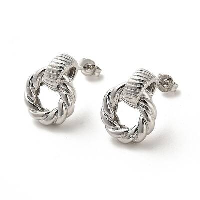 Twist Donut Rack Plating Brass Stud Earrings