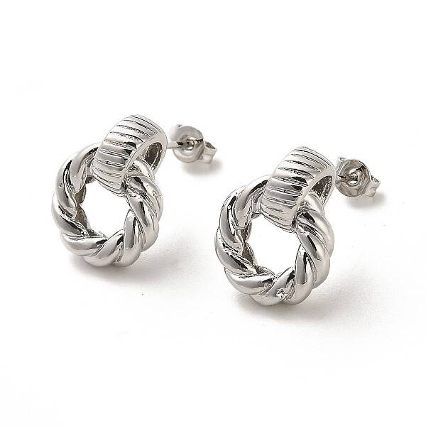 Twist Donut Rack Plating Brass Stud Earrings