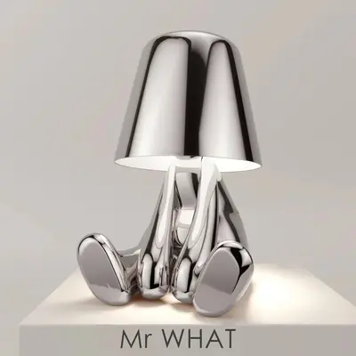 Thinker Small Gold Statue Desk Lamp USB Charging Decorative Table Lamp Touch Atmosphere | format: 801 Silver