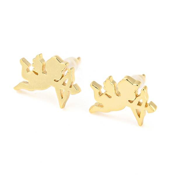 Rack Plating Brass Cupid Stud Earrings