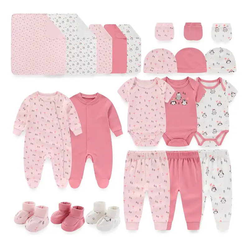 Fahion Unisex Baby Boy Girl Layette Sets 22 Packs New Born Boy Girl Clothes Infant Essentials