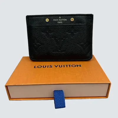 Pre-owned Louis Vuitton Empreinte Leather Small Leather Goods Black Empreinte Card Holder