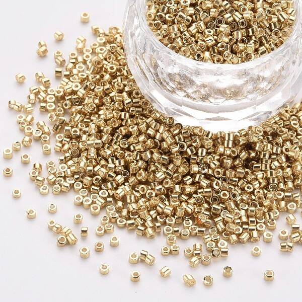 Plated Glass Cylinder Beads