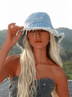 Letter Patch Washed Raw Trim Bucket Hat , Casual Outdoor Sun Protection Cap for Women & Men, Fashion Accessories for Daily We...