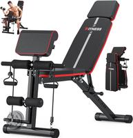 Adjustable Weight Bench - Workout Bench Press for Home Gym, Foldable Incline Decline Sit up Exercise Bench w/Leg Extension an...