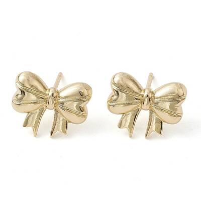 Bowknot Brass Stud Earrings