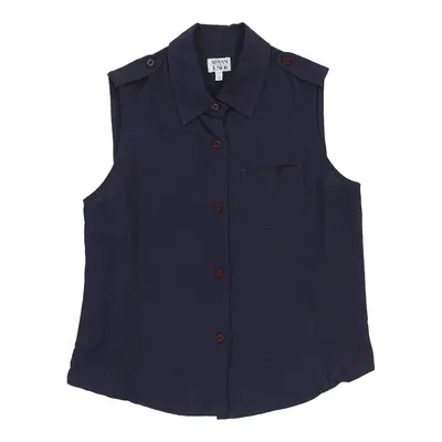Age 13-14 Armani Blouse - Small Navy Cotton | Size: small